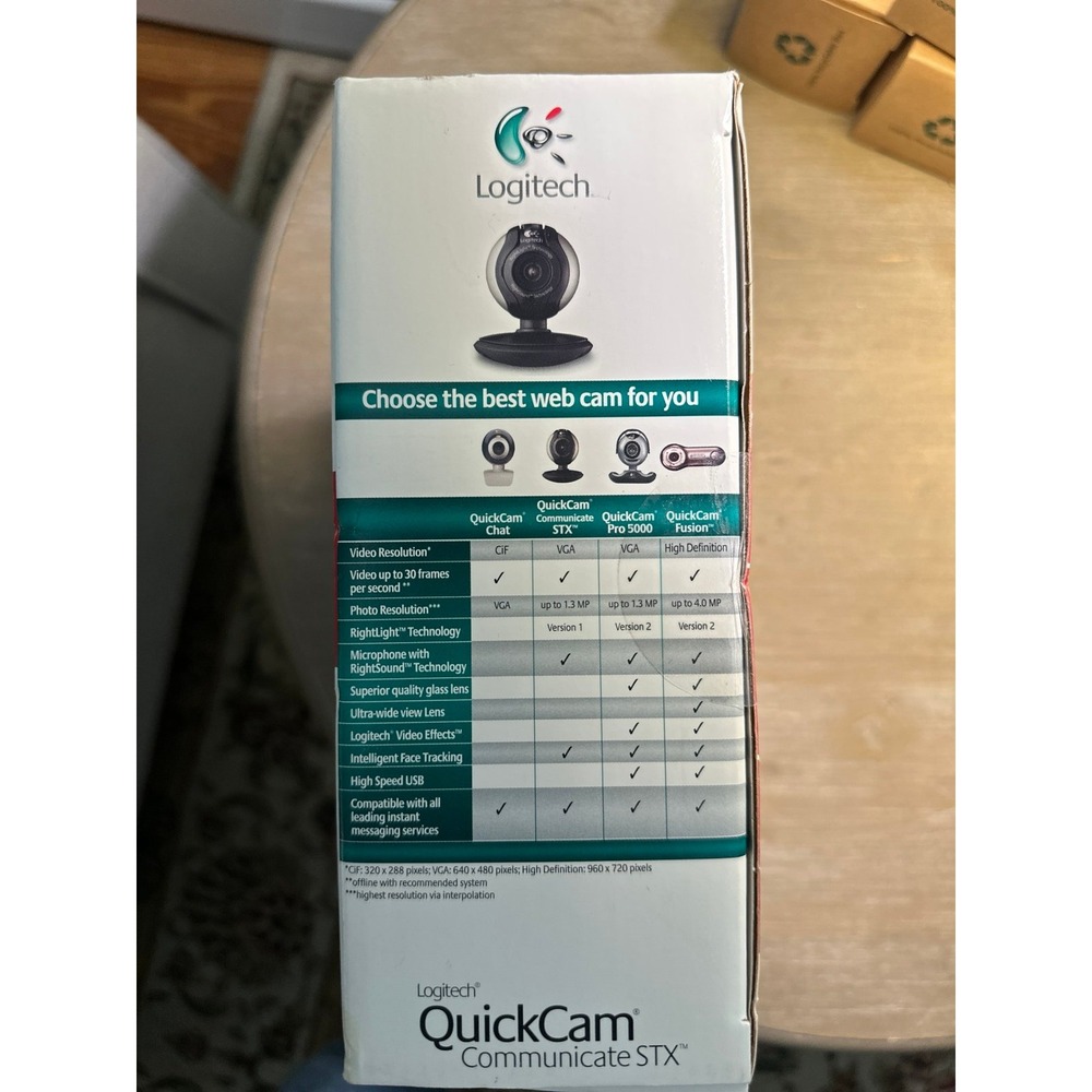NIB Logitech Webcam QuickCam Communicate STX Built in Microphone new - Picture 3 of 12